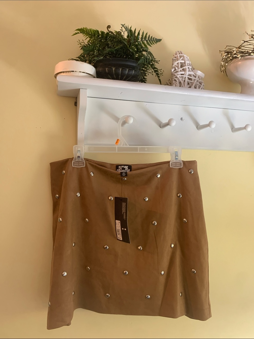 Future Collective Brown Studded Mini Skirt